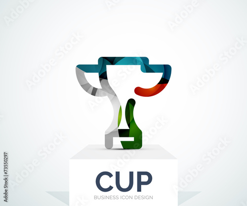 Abstract colorful logo design, cup