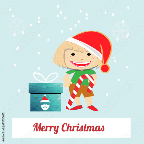 Christmas Illustration over color background