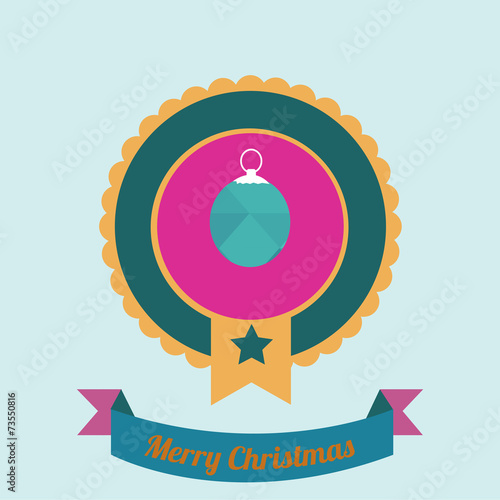 Christmas Illustration over color background