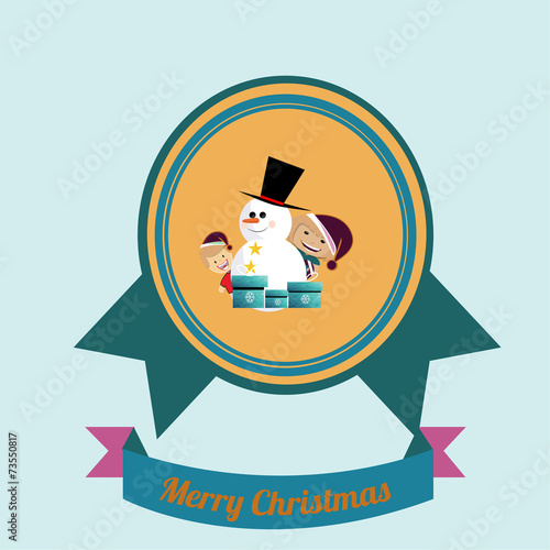 Christmas Illustration over color background