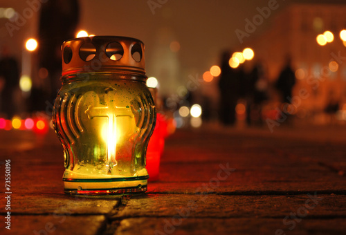 Candle lit in memory of the tragedy