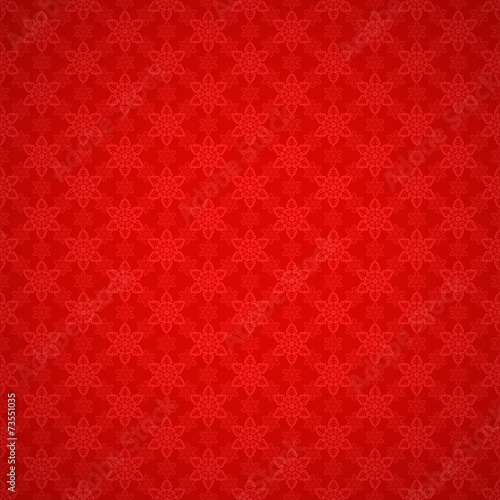Seamless red pattern with snowflakes