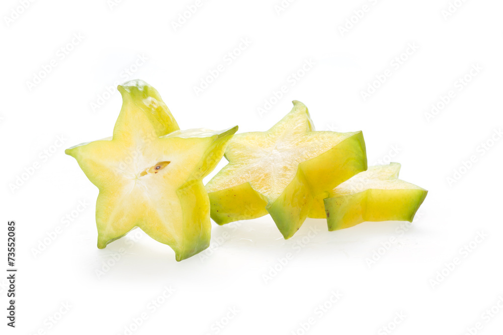 Fototapeta premium carambola, star fruit isolated on white background