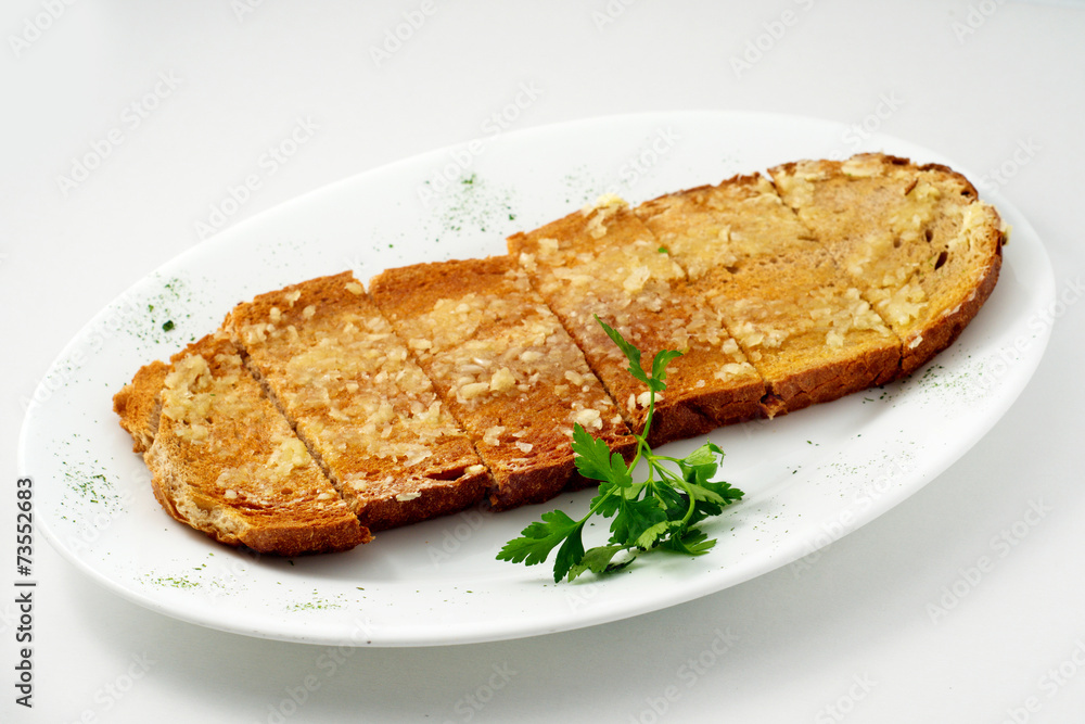 The bread with garlic