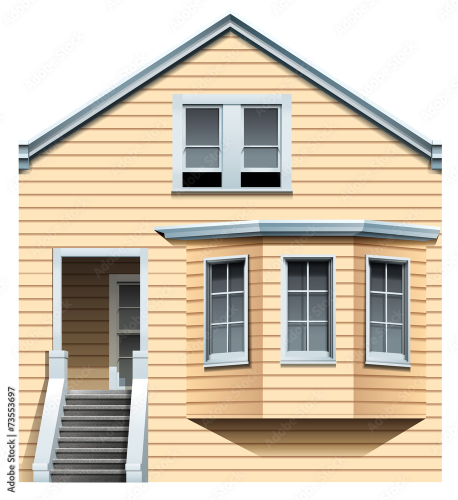 A wooden residential house A wooden residential house