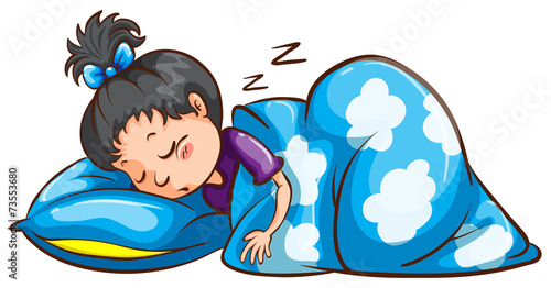 A young girl sleeping
