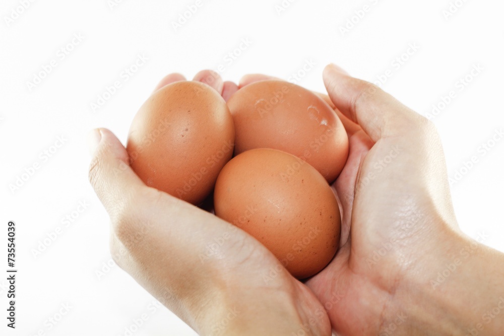 Brown chicken eggs isolated on white Brown chicken eggs isolated on white