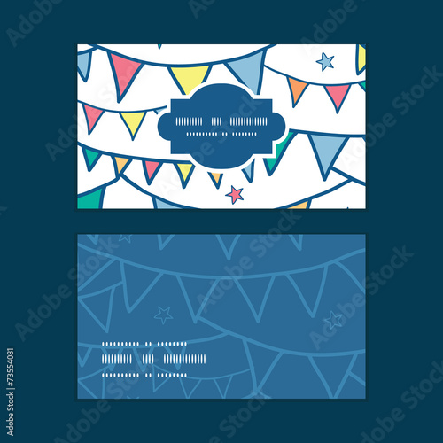 Vector colorful doodle bunting flags horizontal frame pattern