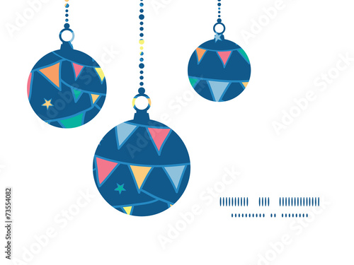 Vector colorful doodle bunting flags Christmas ornaments