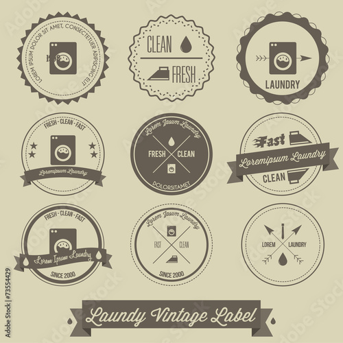 Laundry business vintage label