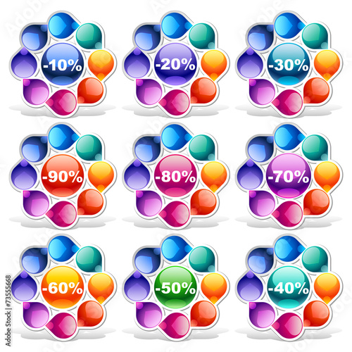 Colorful discount labels 8