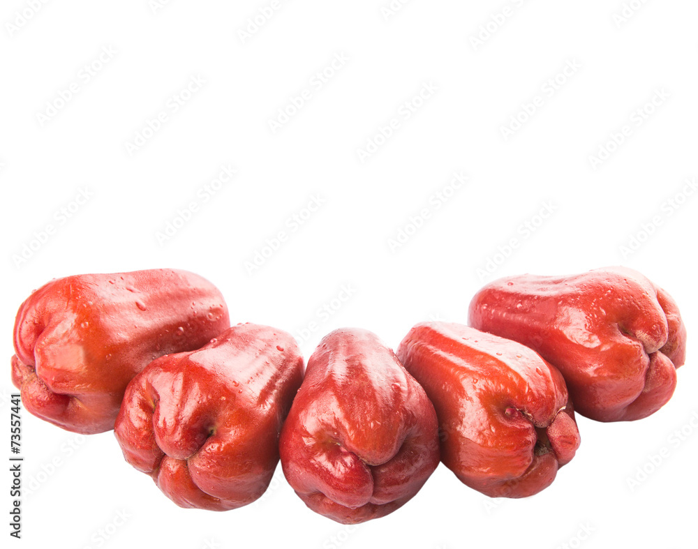 The exotic rose apple fruit over white background The exotic rose apple fruit over white background