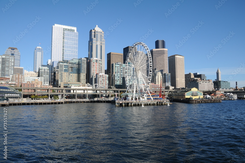 Skyline von Seattle mit Riesenrad