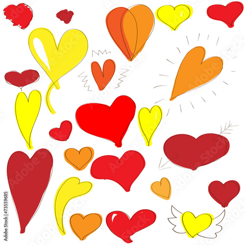 Hearts Hand drawing