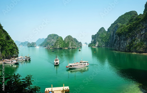 Halong Bay in Vietnam. Unesco World Heritage Site.