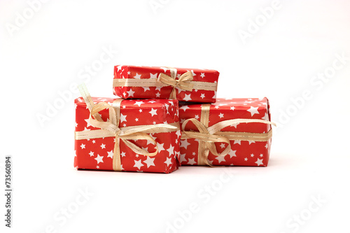 Christmas presents isolated on white background 