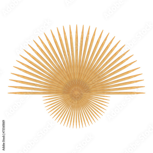 Abstract of Bamboo toothpicks isolated on white background