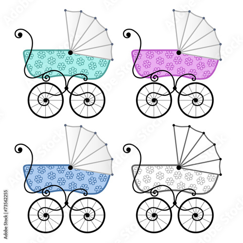 Colorful strollers
