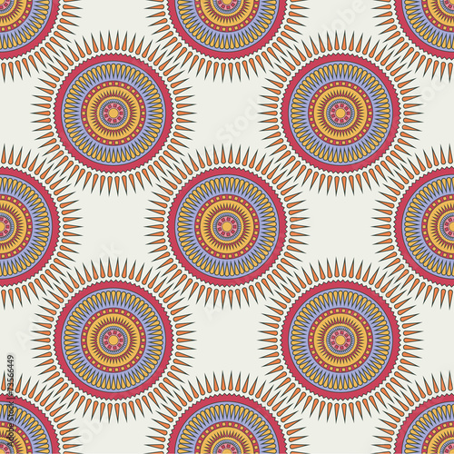 Seamless background with tribal style circles.