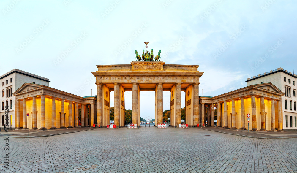Brandenburg gate panorama in Berlin, Germany
