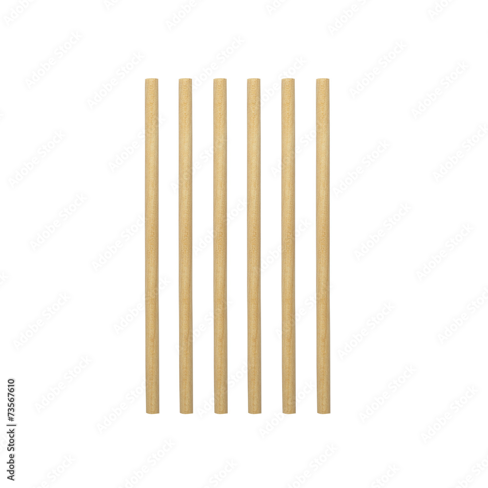 Abstract of round wood stick isolated on white background Abstract of round wood stick isolated on white background
