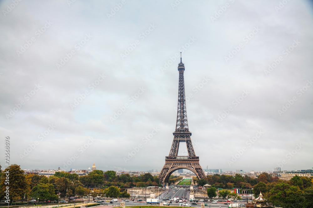 Paris cityscape with Eiffel tower