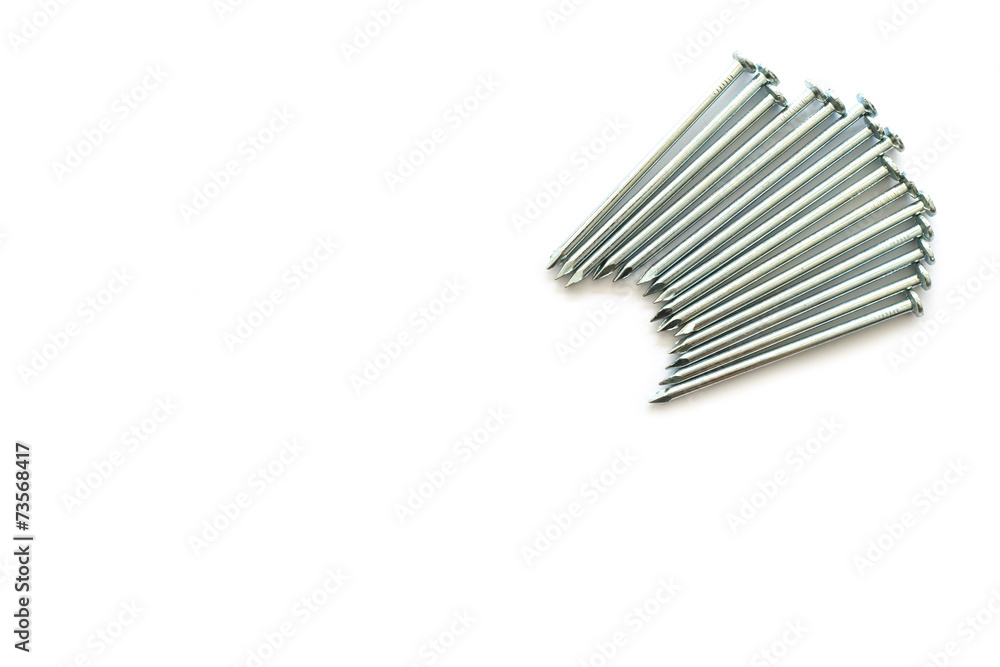 metal nails isolated on white background metal nails isolated on white background