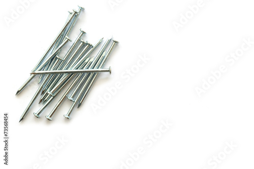 metal nails isolated on white background