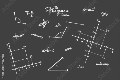 Mathematical Geometry Signs On Blackboard