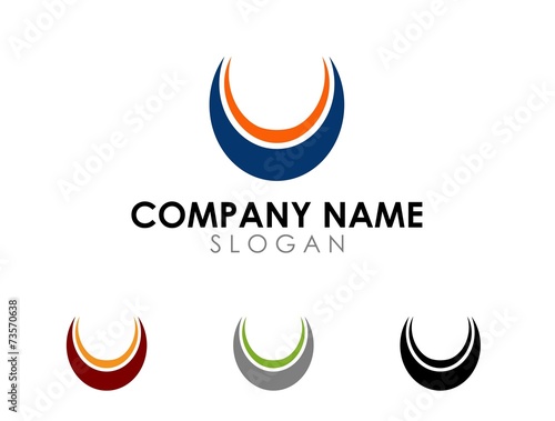 Curve letter U logo template