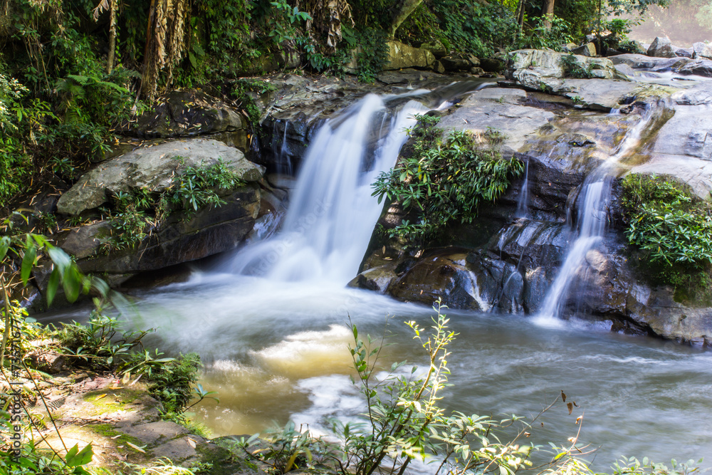 Fototapeta premium Wachirathan waterfall, Doi Inthanon National Park in Chiang Mai,