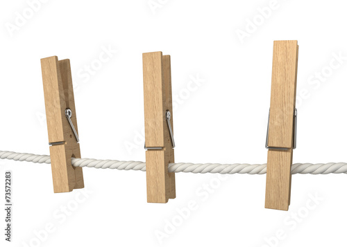 Clothespins on a rope