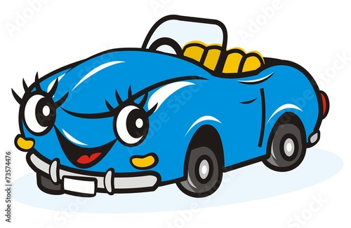 Blue car, vector illustration