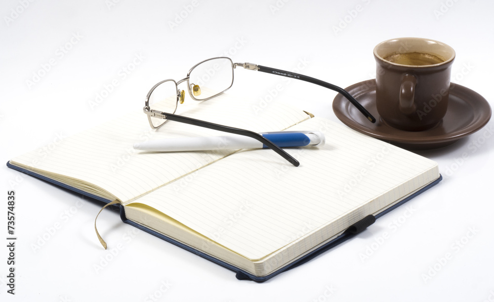Notebook coffee and pen Notebook coffee and pen