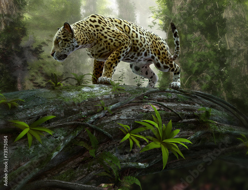 jaguar na polowaniu 3d CG