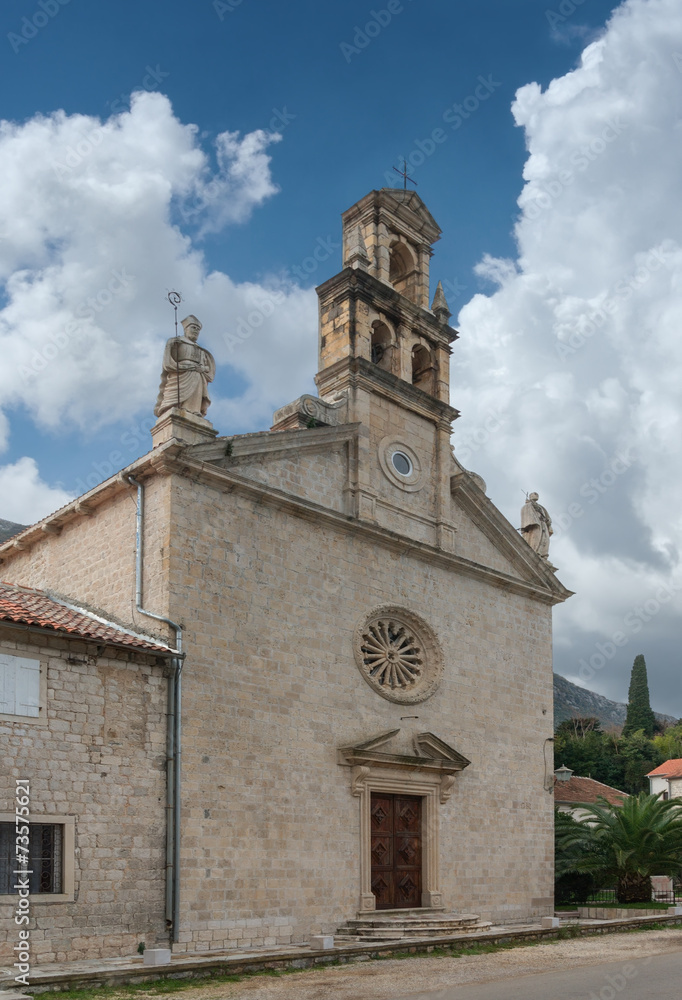 St. Nicholas Church. Prcanj town, Montenegro