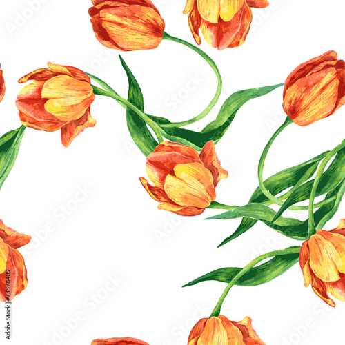 seamless pattern with tulips