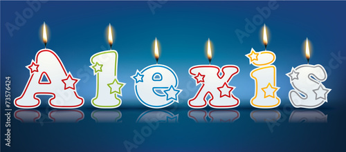 ALEXIS written with burning candles