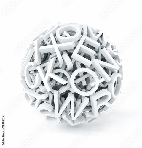 Random letters forming a sphere