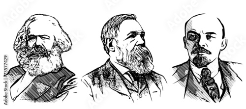 Photo Marx, Engels and Lenin portraits