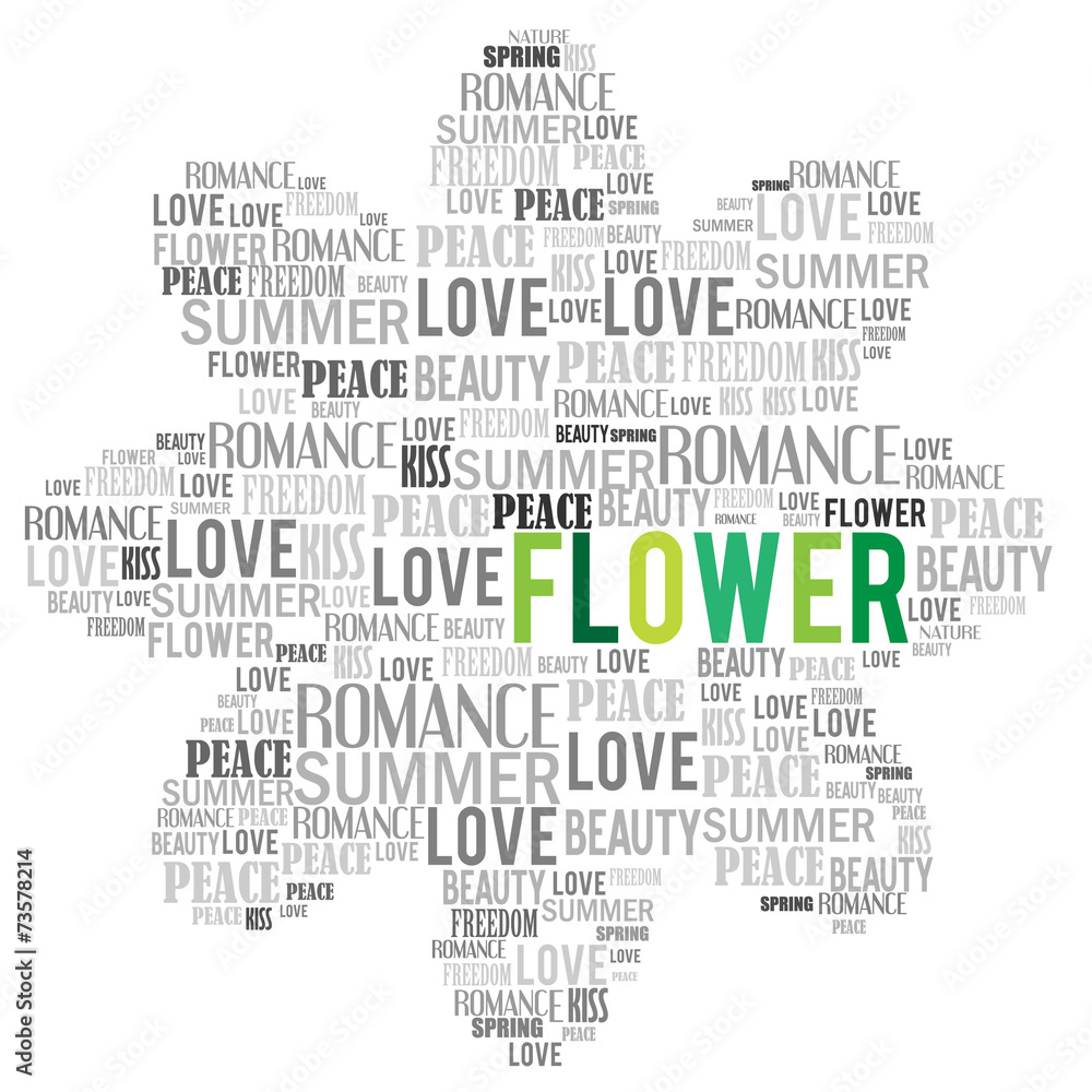 Fototapeta premium flower shape made of words