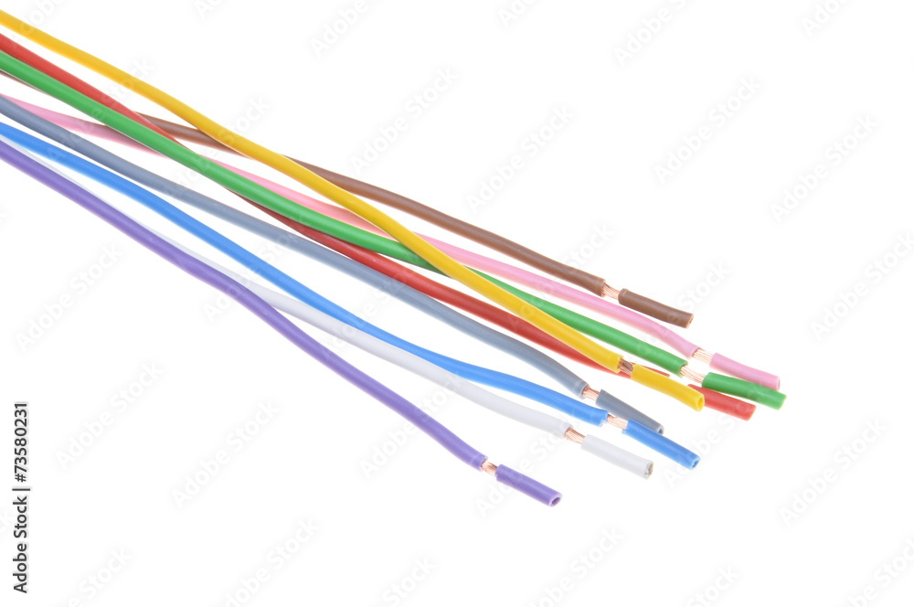 Electric cables isolated on white background Electric cables isolated on white background