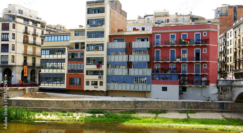 Fachadas coloristas sobre el río Onyar, Girona photo