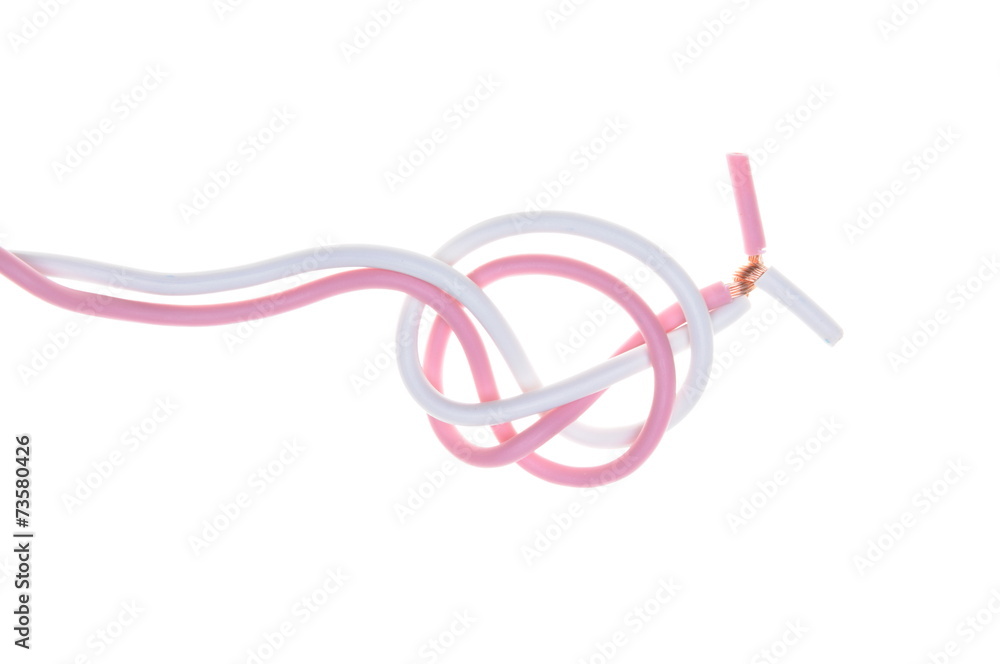 Electric cables isolated on white background Electric cables isolated on white background