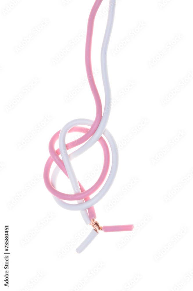 Electric cables isolated on white background Electric cables isolated on white background