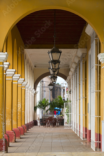Fotografia Colonial architecture in a Remedios town, Cuba