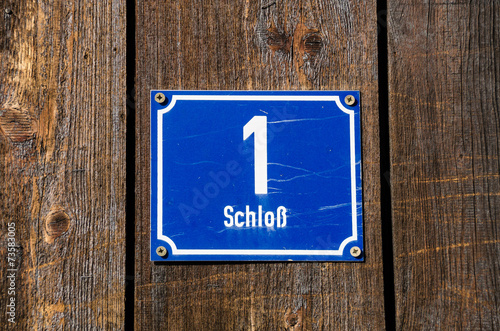 Schild Hausnummer