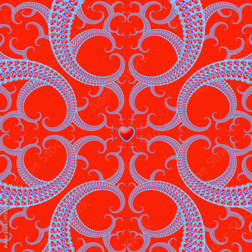 Red Heart Fractal Pattern