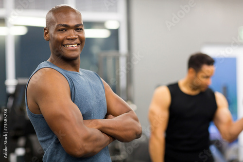 young african american man in gym