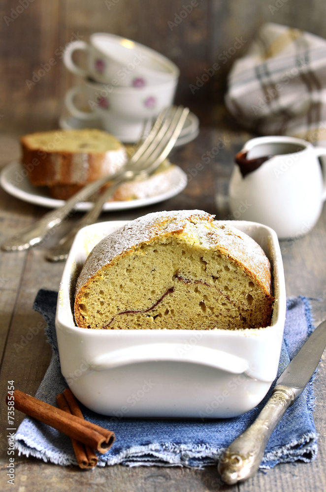 Banana cake with cinnamon. Banana cake with cinnamon.
